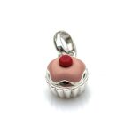 Professionally cleaned Links of London Pink Cupcake Charm in vintage condition, sterling silver base.