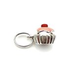2011 vintage Links of London Pink Cupcake Charm showing its oval bail and removable split ring.