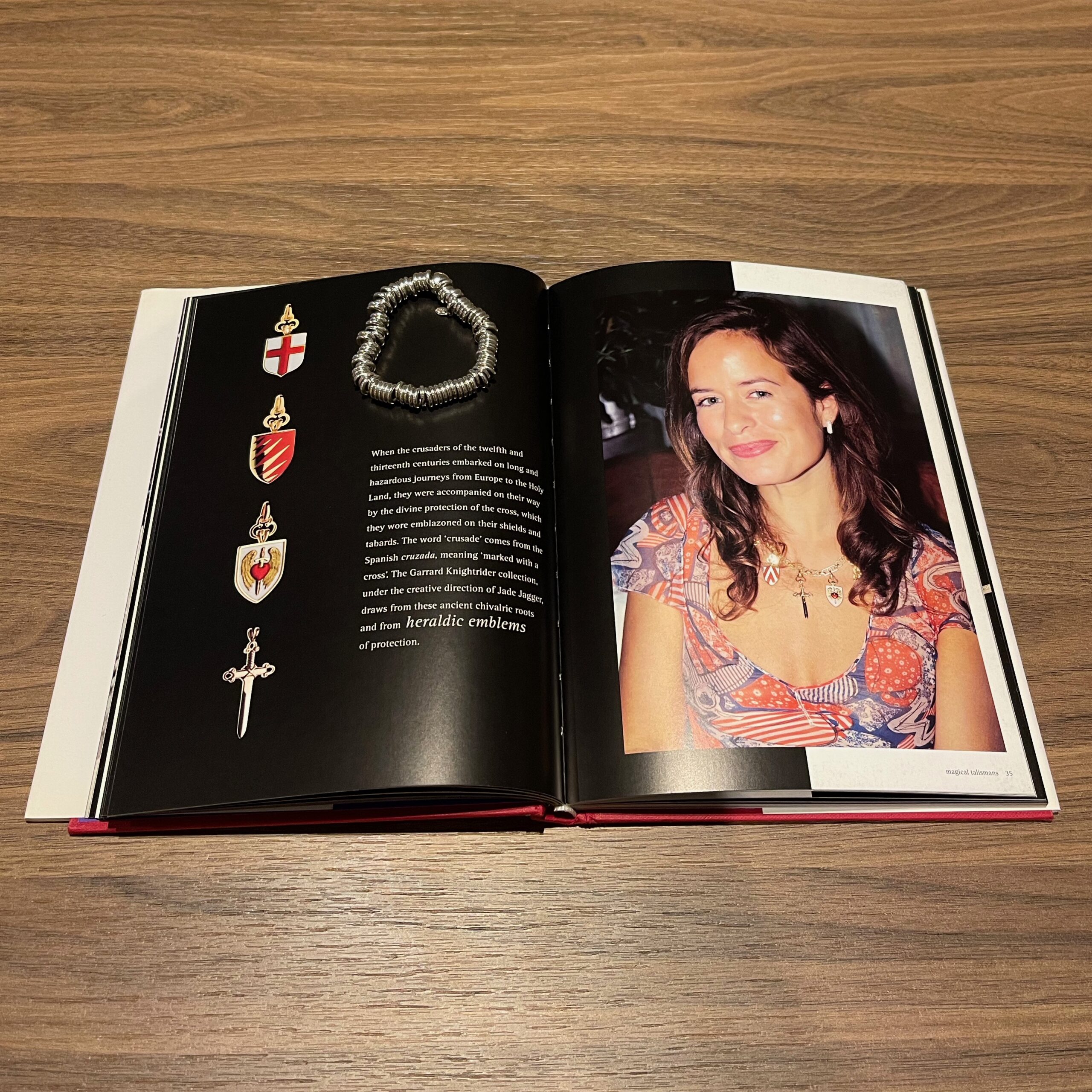 Two-page spread from Charming: The Magic of Charm Jewelry featuring different styles of charm bracelets.