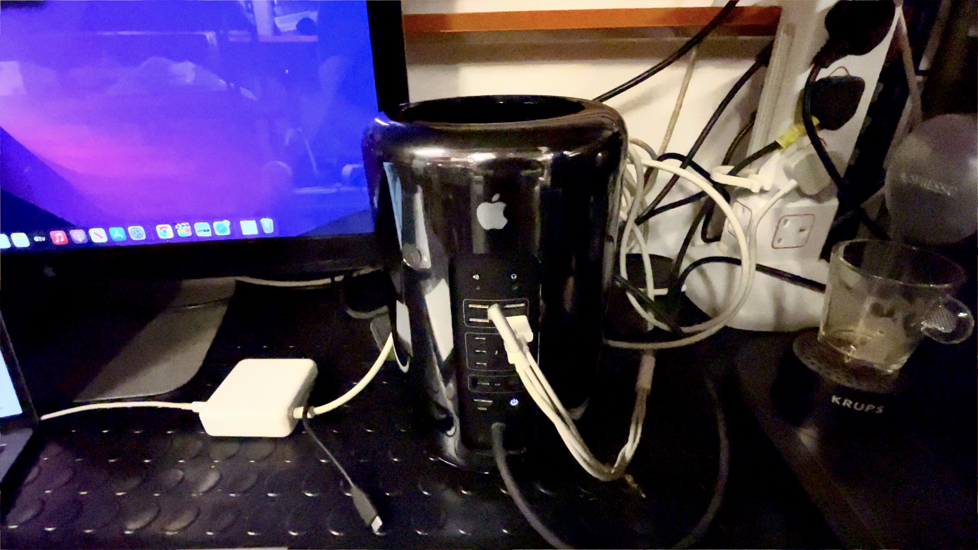 The Mac Pro 2013 running Final Cut Pro during Links London’s video editing session