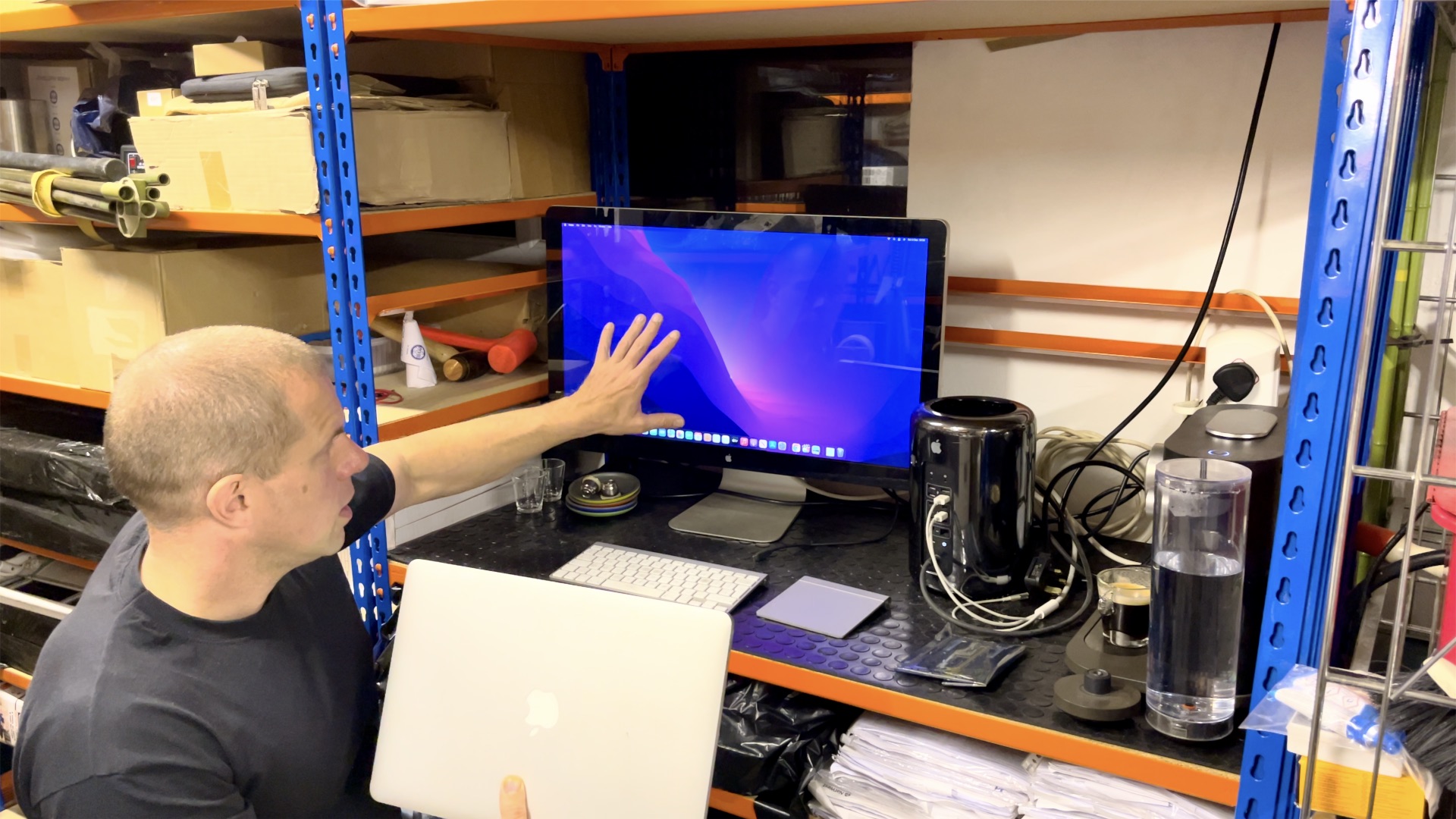 Testing the upgraded Mac Pro 2013 as part of the Links London tech setup.