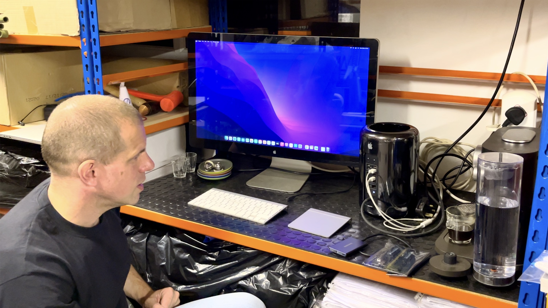 Barry Roberts using the Mac Pro 2013 to work on the Links London website.