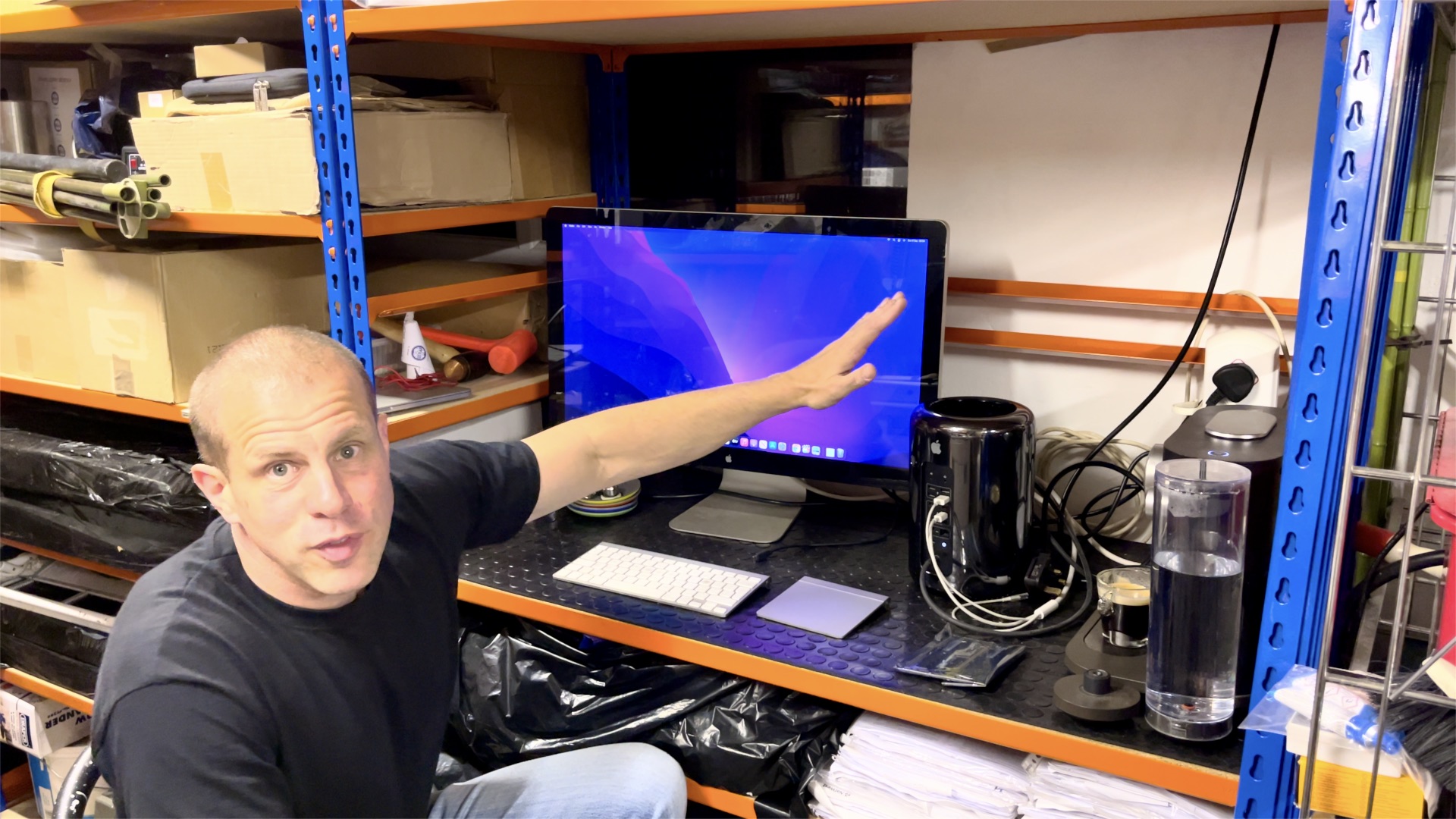 Testing the upgraded Mac Pro 2013 as part of the Links London tech setup.