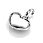 Links of London sterling silver heart charm with patina close-up