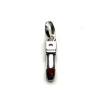Vintage sterling silver lipstick charm used as a necklace pendant with 8mm x 7mm bail