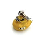 Front view of Links of London Silver Rubber Ducky Charm featuring yellow enamel and quirky three eyes