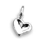 Close-up of vintage Thumb Print Heart Charm with oval loop