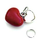 Rear view of the silver heart charm showing the sterling silver back.