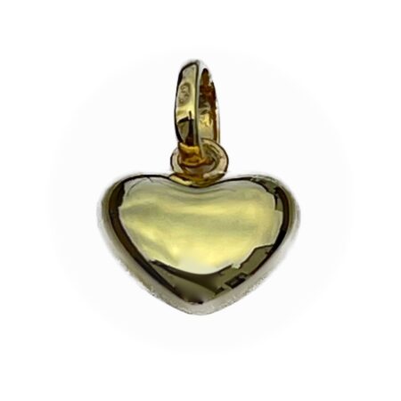 Front view of the 2010 Links of London Heart charm in 18ct gold vermeil