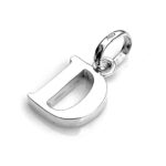 Side view showcasing the polished finish of the Letter D charm