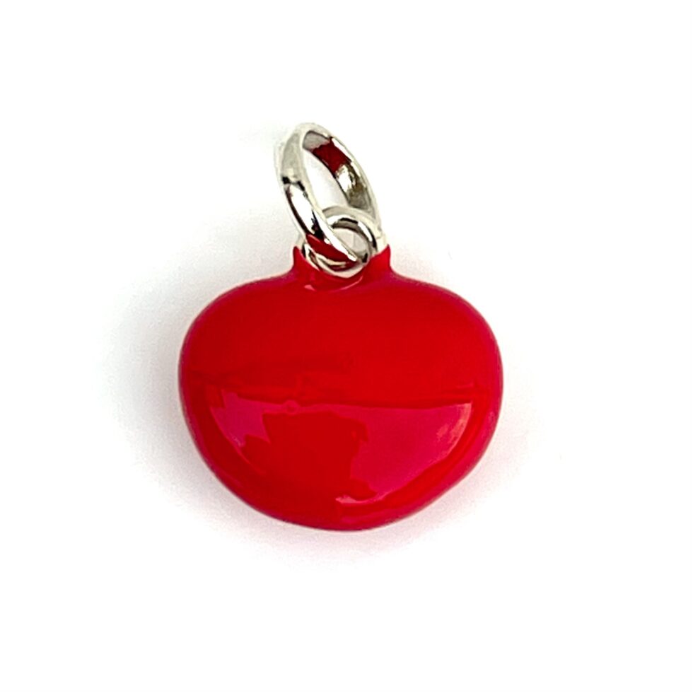 Top view highlighting the heart-shaped design of the charm
