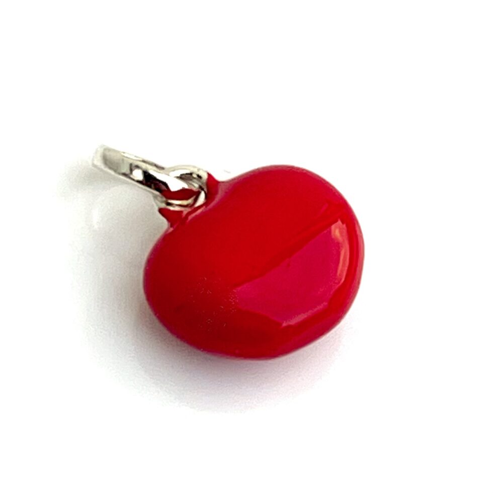2009 Links of London sterling silver red enamel heart charm