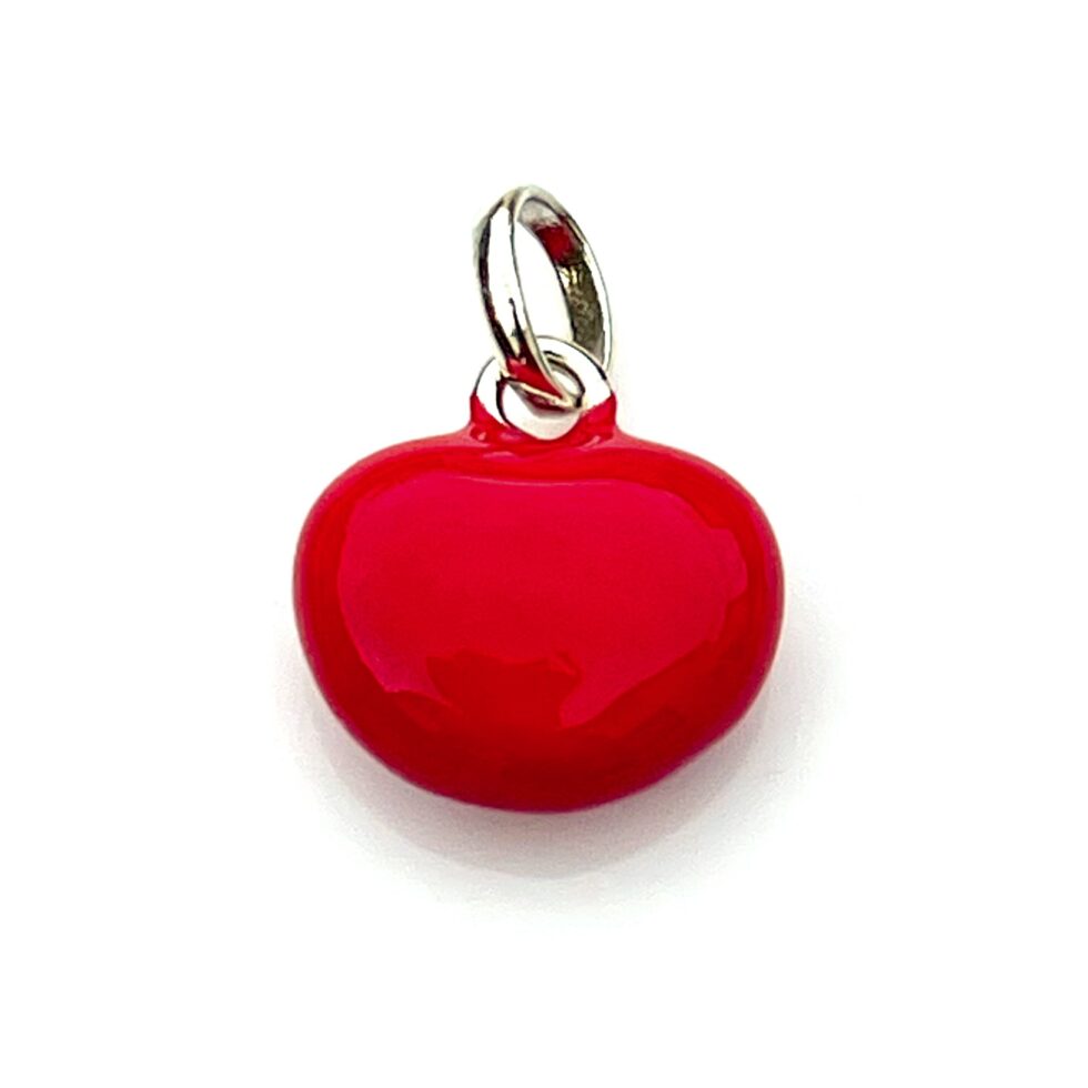 Links of London sterling silver red enamel heart charm