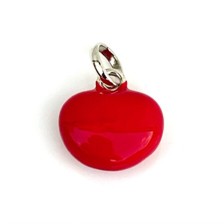 Front view of 2009 Links of London sterling silver red enamel heart charm