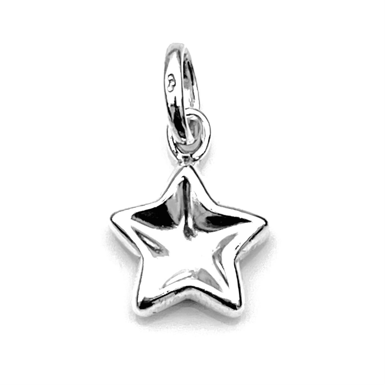 Front view of 2011 Links of London sterling silver Thumbprint Star charm