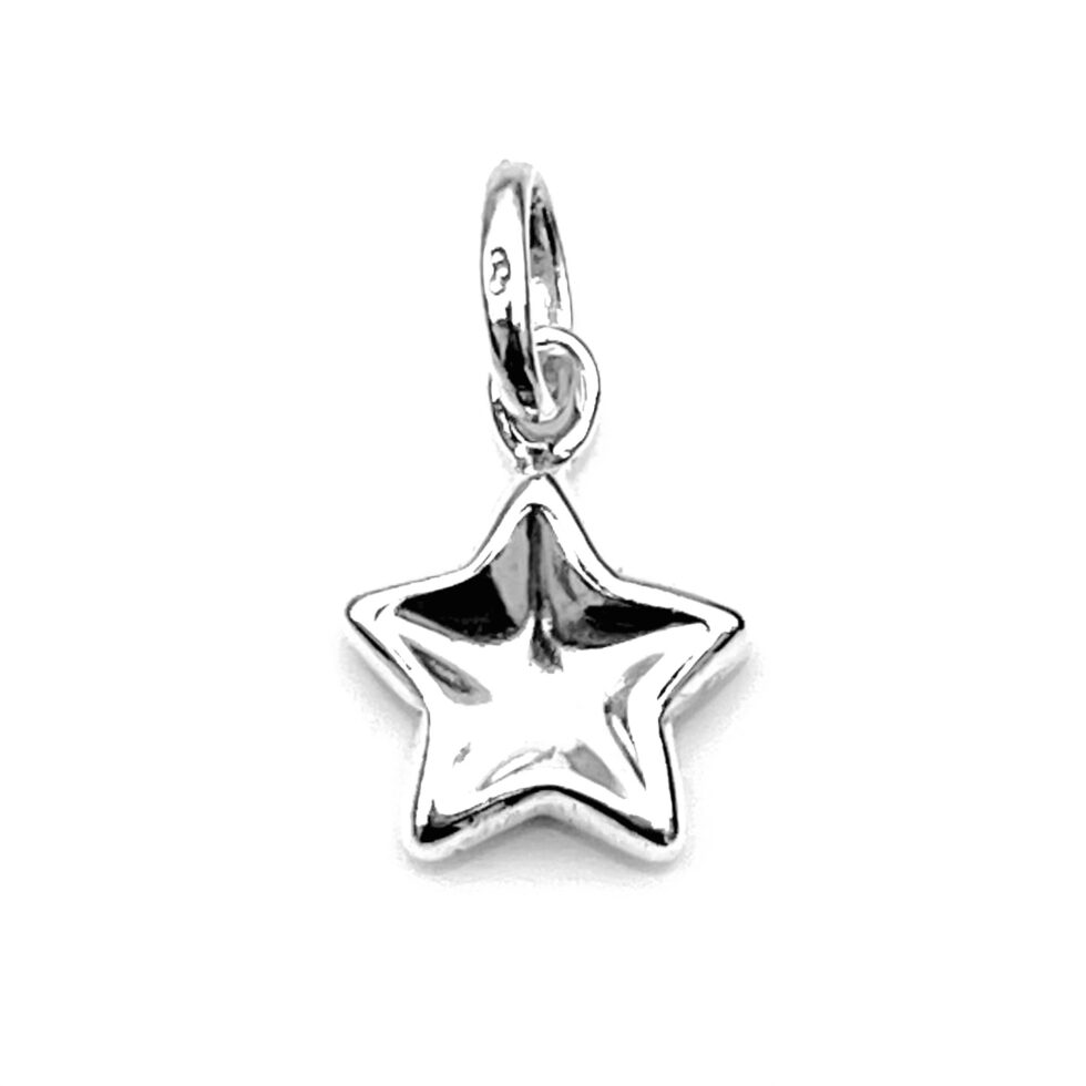 Top view highlighting the asymmetrical design of the star charm