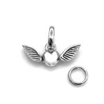 oval bail and jump ring on the Winged Heart charm