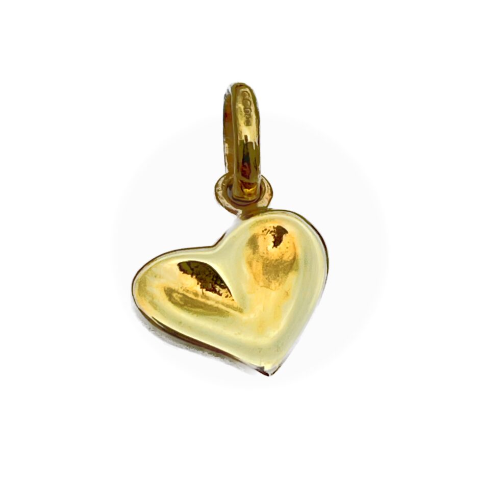Detailed shot of the thumbprint design on the heart-shaped charm