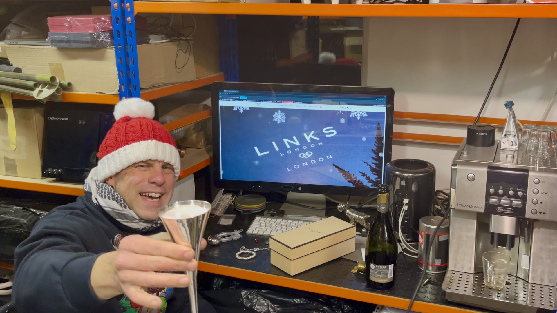 Links London founder raising a glass in celebration of the website launch