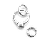 view of the Links of London Big Rock Diamond Ring Charm in sterling silver.