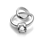Links of London Big Rock Diamond Ring Charm in sterling silver.