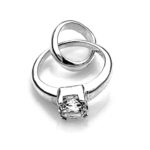 Front view of the Links of London Big Rock Diamond Ring Charm in sterling silver.