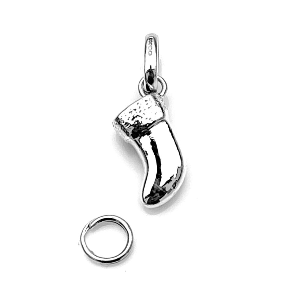 High-resolution image of the 2009 Christmas Stocking charm in sterling silver