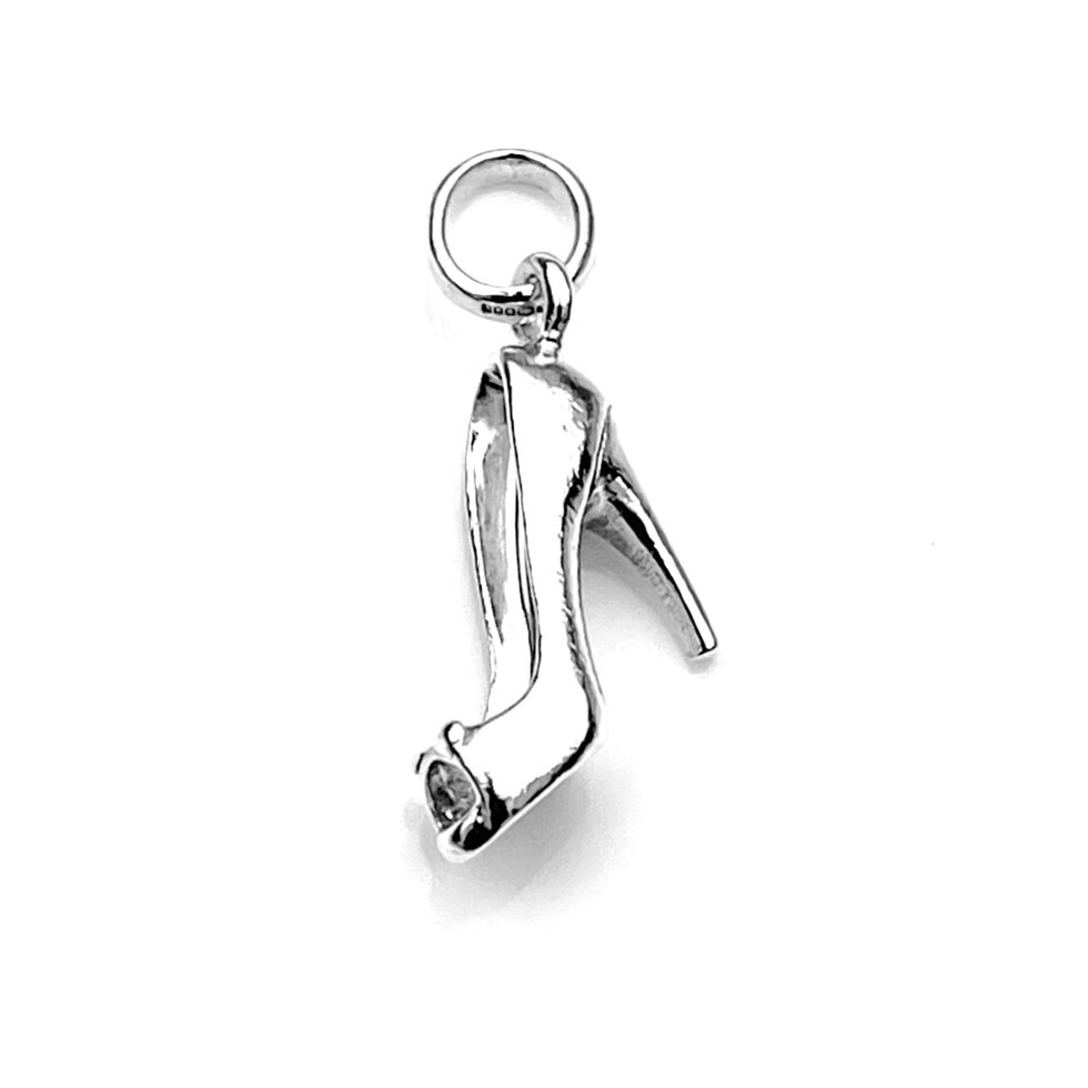 Top view of the charm highlighting the elegant peep-toe style