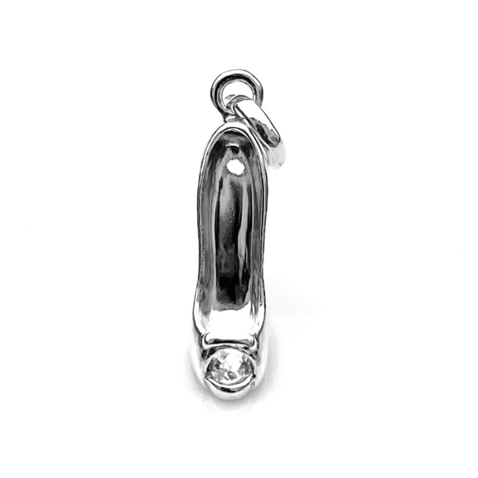 Front view of 2009 Links of London Classic High Heel Shoe charm with peep-toe design