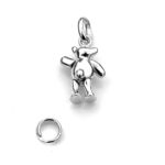 sterling silver Classic Teddy Bear charm with 7mm split ring