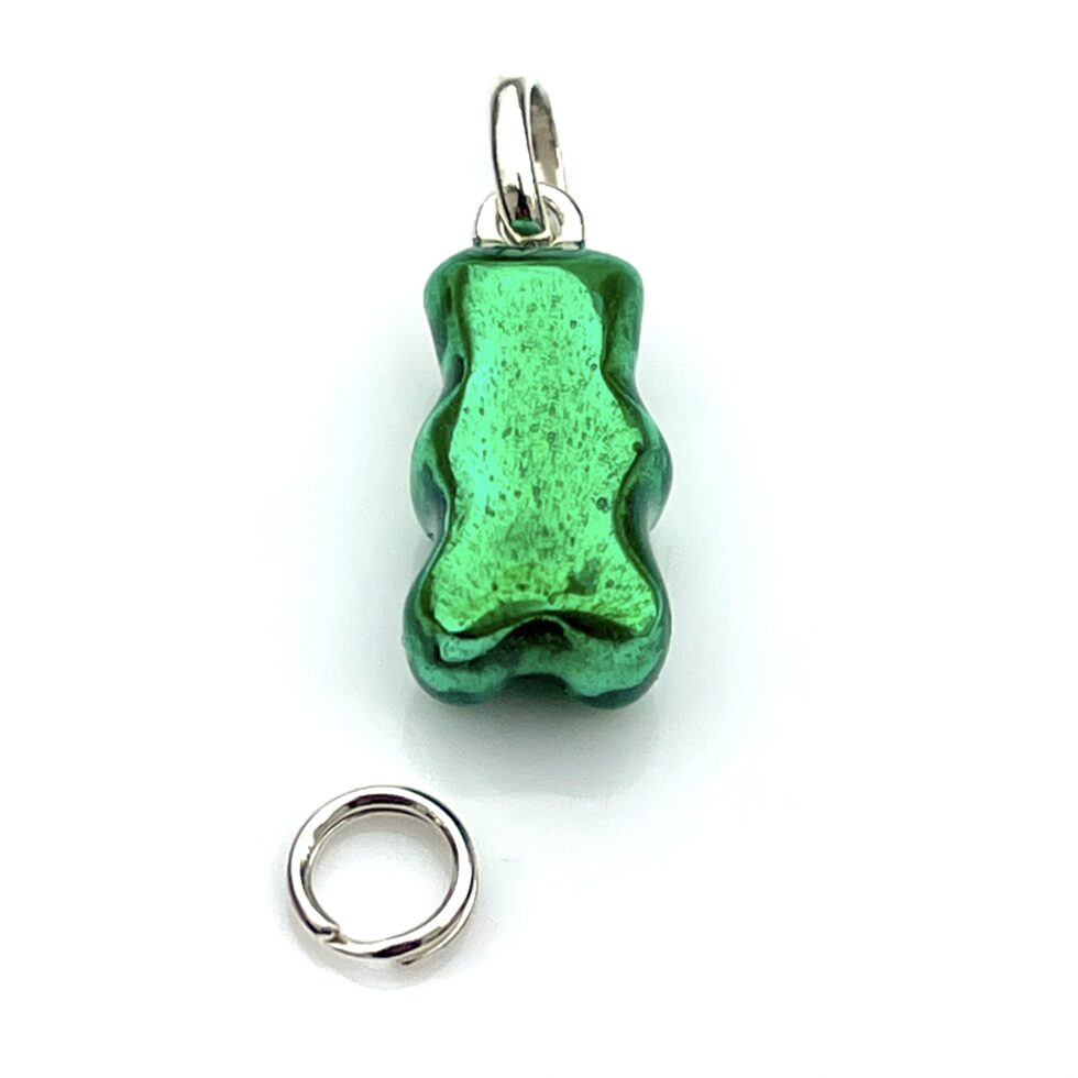 Links of London Green Gummy Bear charm in bright, polished condition