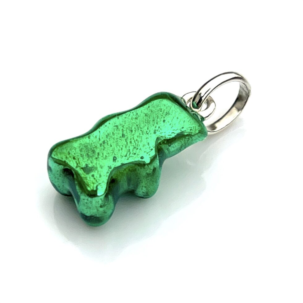 Top view of the charm highlighting its playful gummy bear design