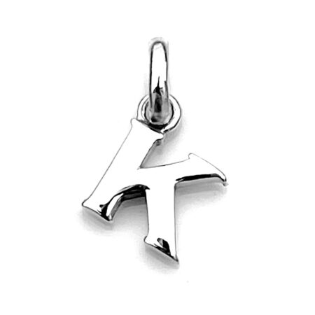 Front view of the 2008 Links of London Letter K charm in sterling silver