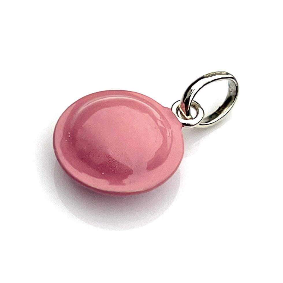 High-resolution image of the 2010 Pink Flying Saucer charm in sterling silver