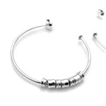 Side view of the Allsorts Hoop Earrings highlighting the 7 beads on each hoop.