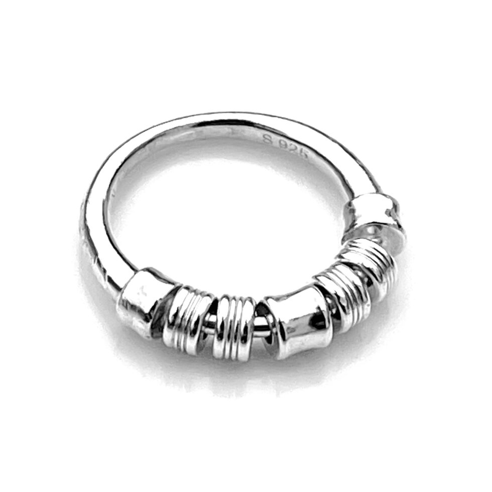 Side view of the Allsorts Ring highlighting the fixed bead shoulders and elegant shank design.