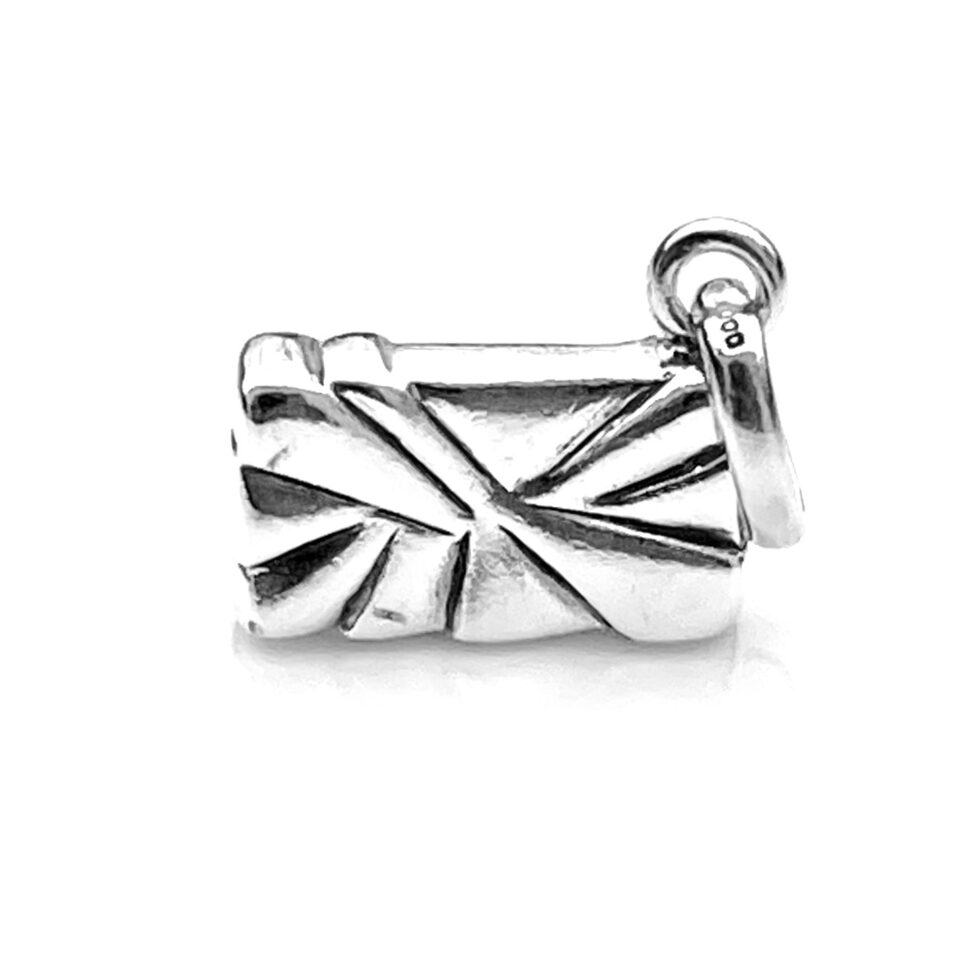 Close-up of the charm’s oval bail and jump ring