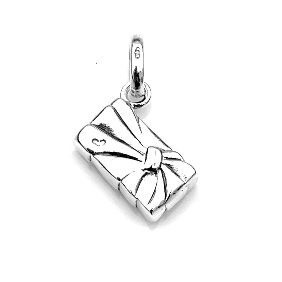 Side view showcasing the rectangular shape of the Gift Box charm