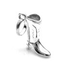 Side view showcasing the detailed cowboy boot design on the charm