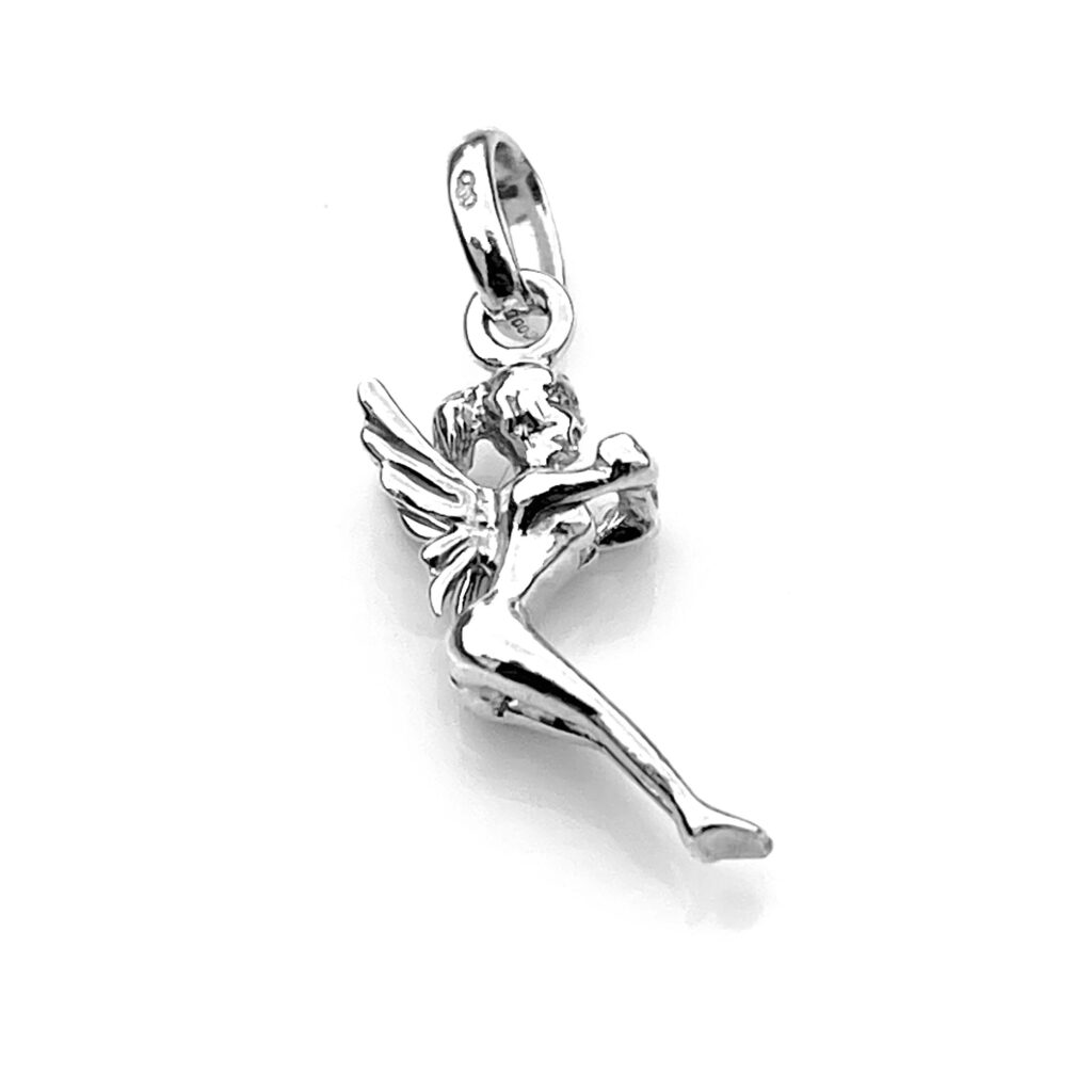 Front view of the 2008 Links of London Fairy charm in sterling silver
