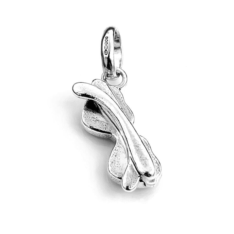 High-resolution image of the 2010 Heart Glasses charm in sterling silver