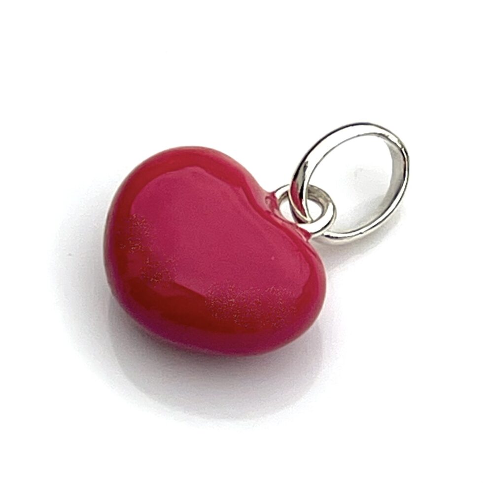Vintage Hot Pink Heart charm