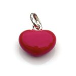 Front view of the 2008 Links of London Hot Pink Heart charm in sterling silver"