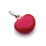 2008 Links of London Hot Pink Heart charm in sterling silver"