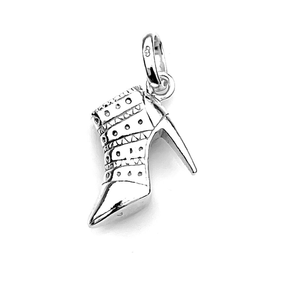 Close-up of Links of London hallmark on Stiletto Ankle Boot charm