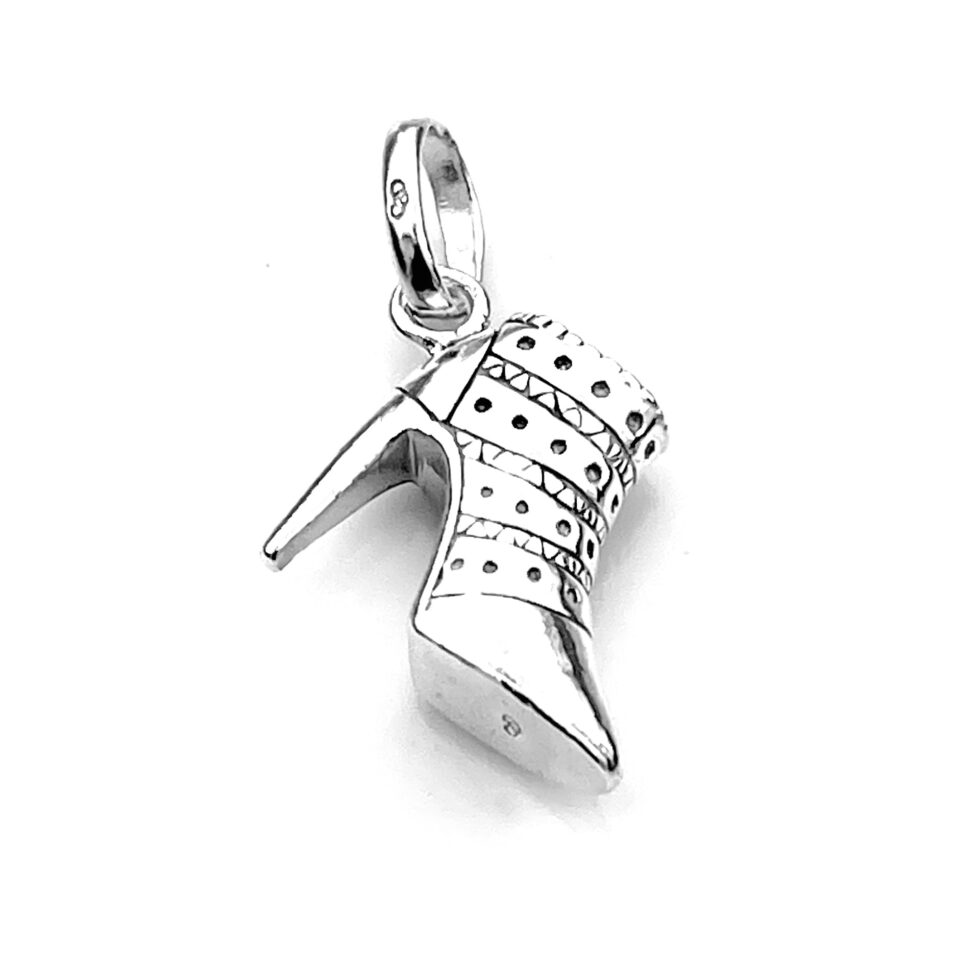 Stiletto Ankle Boot charm displayed with Sweetie bracelet for scale