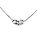 Front view of the Links of London Signature Mini Necklace with three-ring motif
