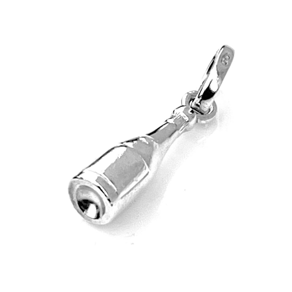 Sterling silver Champagne Bottle Charm
