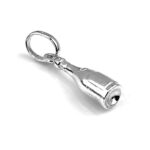Professionally cleaned Champagne Bottle Charm showcasing its bright silver finish