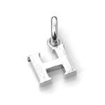 Professionally cleaned 'H' Charm showcasing its bright silver finish.